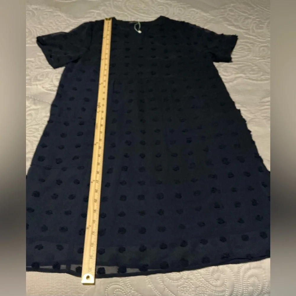 Chic Blue V-Neck Short Sleeve Sundress - Picture 4 of 7